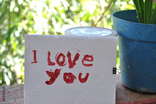 I Love You Note Written on Green Plant Leaf