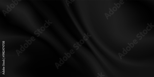 Black luxury fabric background with copy space