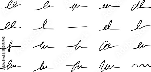 Signature icons on white background. EPS 10. Editable linear style stroke. Vector icon
