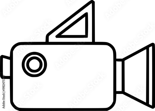 Video camera icon vector logo outline. thin line symbols
