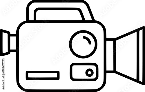 Video camera icon vector logo outline. thin line symbols
