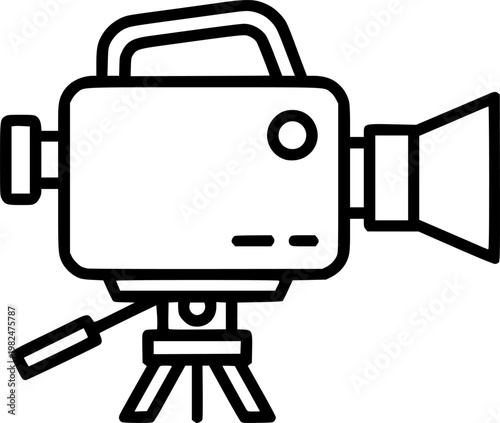Video camera icon vector logo outline. thin line symbols
