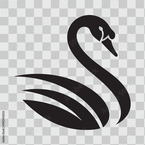 Elegant swan silhouette vector icon for wedding events and luxury branding professional logo art.