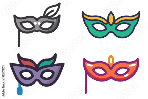 Masquerade mask vector illustration, elegant, festive, party, carnival