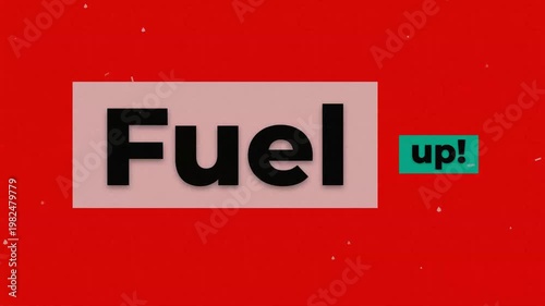 Fuel up motivational graphic on a red background perfect for gym workout and fitness inspiration. Gym motivation quote