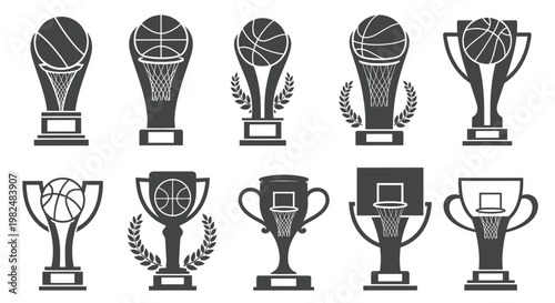 Basketball Trophies Set: Championship Awards Collection