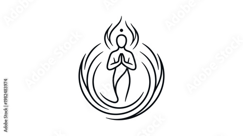 Meditating Figure Encircled by Energy