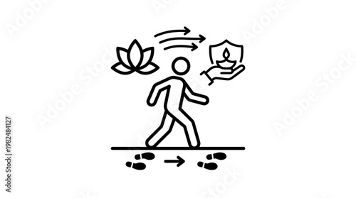 Spiritual Journey Of A Person With Lotus and Protection