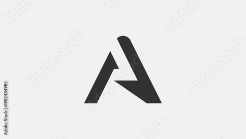Modern geometric letter A logo design on a light grey background, representing initial or brand identity for various applications.