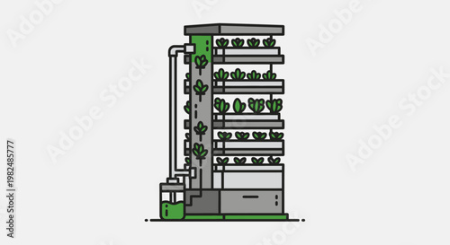 A detailed illustration of a hydroponic system.