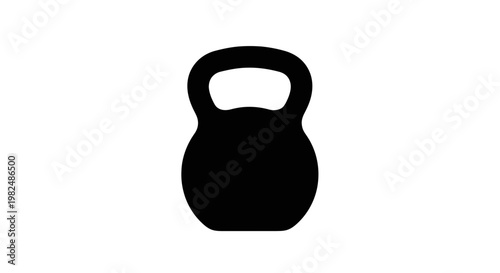 Black Kettlebell Icon Isolated on White Background - Fitness and Weightlifting Symbol