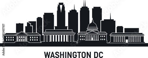 Washington d c skyline silhouette a striking black and white cityscape representation of the us capital