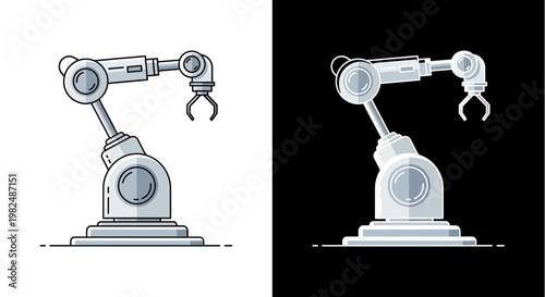 Industrial robotic arms with claws.