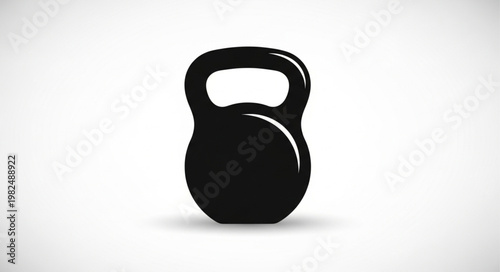 Black Kettlebell Silhouette for Fitness and Strength Training.