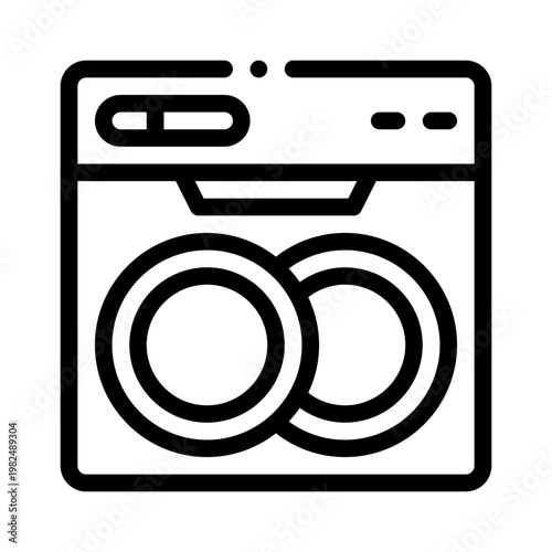 dishwasher line icon