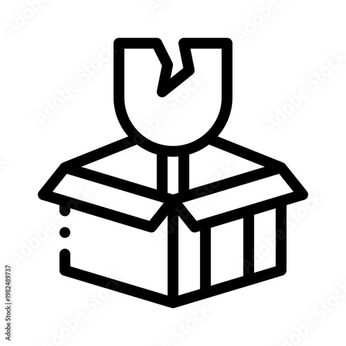 Cuadro en lienzo fragile package line icon
