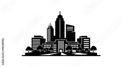 City Skyline Urban Buildings Towers.