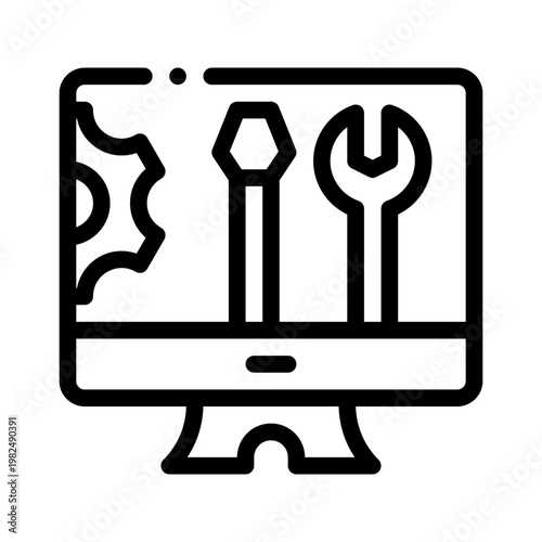 IT maintenance line icon