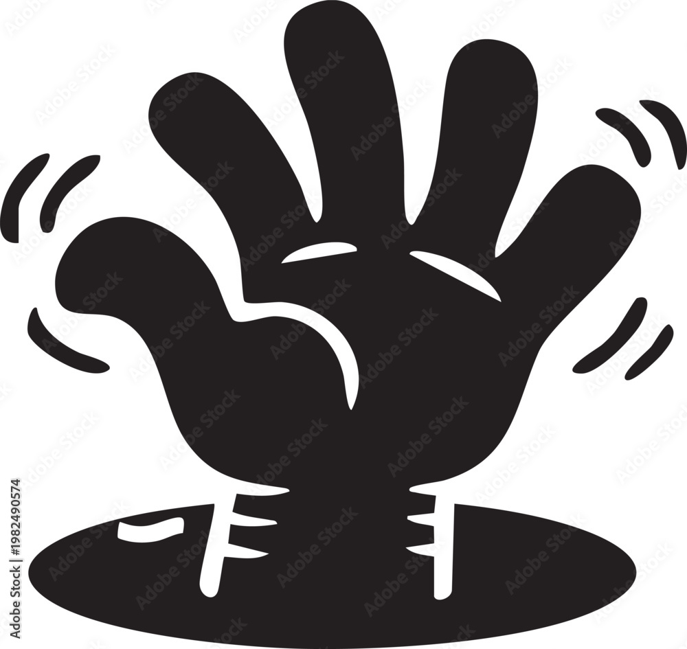 Obraz premium Black silhouette hand vector illustration design human palm icon concept