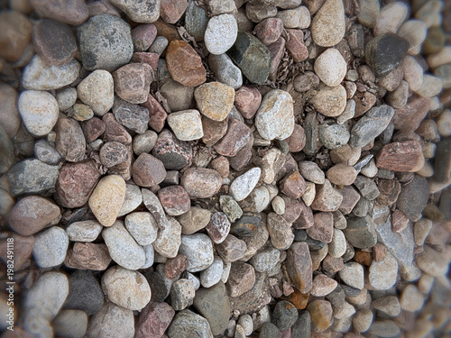 Colourful stones and pebbles on the ground