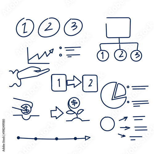 hand drawn doodle infographic template collection