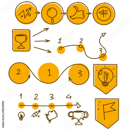 hand drawn doodle infographic template collection