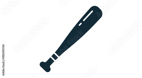 Baseball Bat Icon, Sports Equipment, Simple Vector Illustration