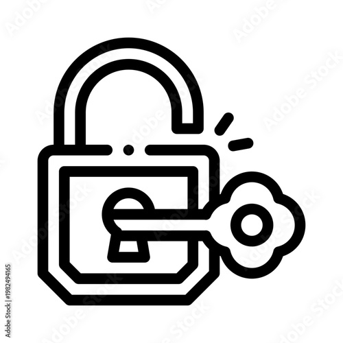 unlocking line icon