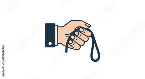 Business hand holding a leash icon vector illustration.