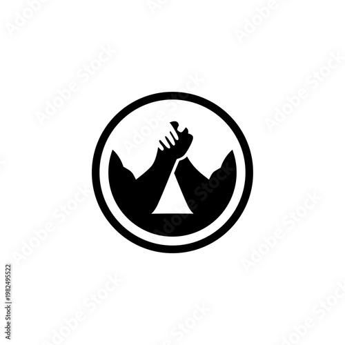 Arm wrestling logo design, hand strength, vector, silhouette, man, sport, championship, badge, bodybuilding, gym, training, winner, fitness, human, fist, art, wrestle, competitor, rivalry, athletic