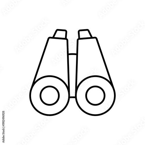 binoculars icon, line vector isolated on white background. trendy and modern design	