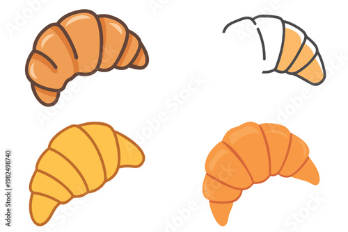 Fresh Croissant Vector Illustration - Delicious Pastry Icon