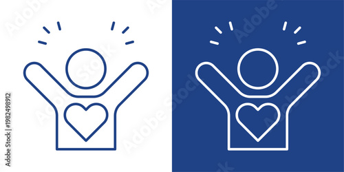 Personal Wellness Blue And White Icon Style Collection