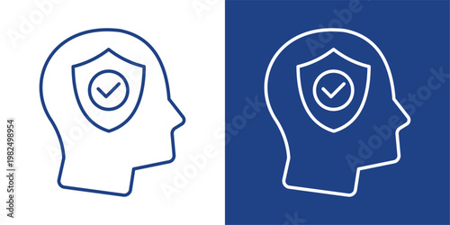 Self Control Blue And White Icon Style Collection