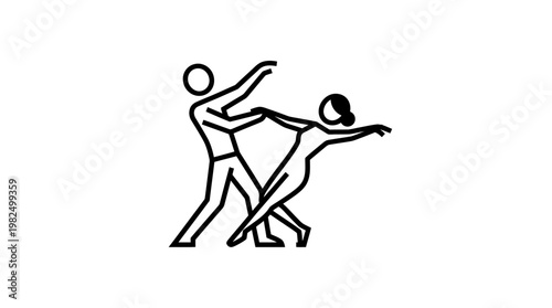 Abstract Line Art of Dancing Couple