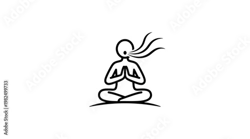 Meditating Figure with Breathing Lines