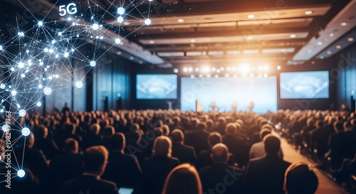 Cinematic Auditorium Crowd – Wide-Angle Professional Conference Audience View