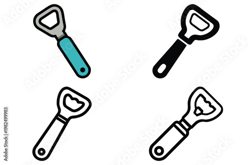 Vector Bottle Opener Icon - Kitchen Tool Graphic