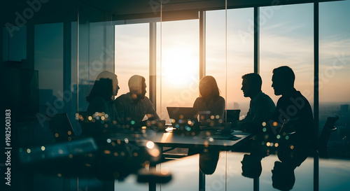 Cinematic Business Team Meeting – Diverse Professionals in Glass Boardroom