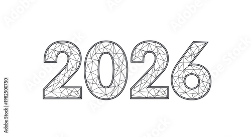 Abstract numbers 2026 with geometric pattern