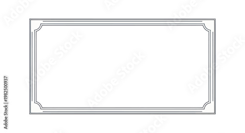 Simple elegant rectangular frame with classic line art border.