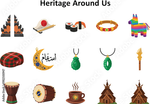 Cultural Icons Collection Representing Heritage And Diversity Around The World