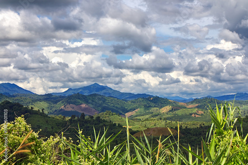 The mountainous terrain of Nan Province, Thailand