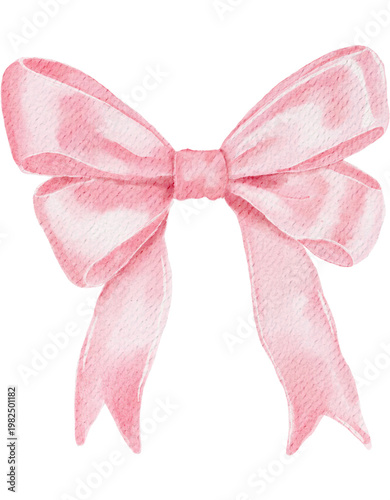 Canvas Print pink bow watercolor