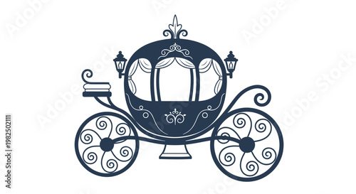 Elegant Cinderella Carriage Illustration - Royal Fantasy Transport