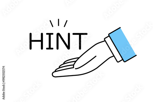 ヒントを教えるビジネスマンや先生の手のイラスト