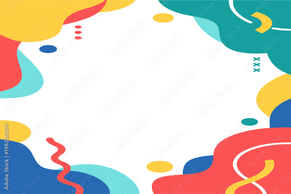 Obraz premium Modern Abstract Fluid Background with Solid Shapes. Clean Minimalist Vector Composition for Website Banner and Landing Page.