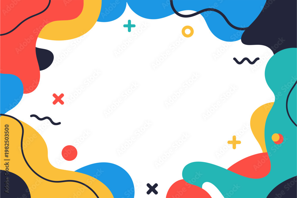 Obraz premium Modern Abstract Fluid Background with Solid Shapes. Clean Minimalist Vector Composition for Website Banner and Landing Page.