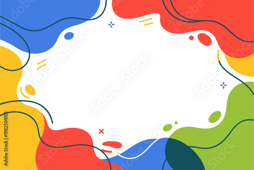 Modern Abstract Fluid Background with Solid Shapes. Clean Minimalist Vector Composition for Website Banner and Landing Page.