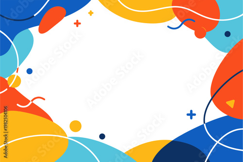 Modern Abstract Fluid Background with Solid Shapes. Clean Minimalist Vector Composition for Website Banner and Landing Page.